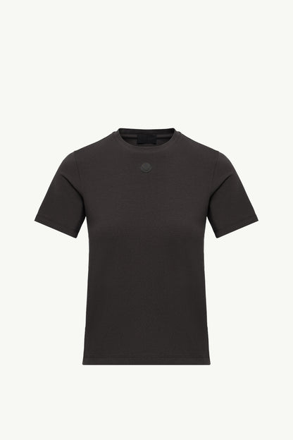 Moncler Logo Cotton Jersey T-Shirt Black Black
