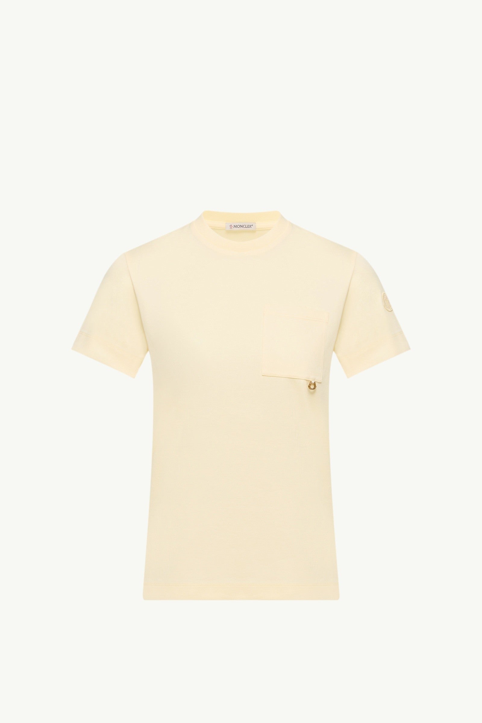 Moncler Metal Logo Cotton T-Shirt Light Yellow Light Yellow