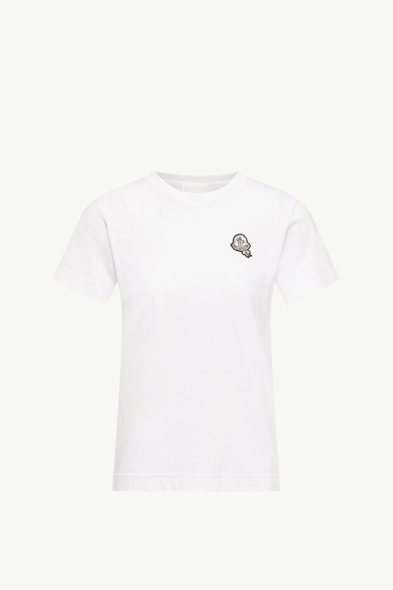 Moncler Logo Patch Cotton T-Shirt White White