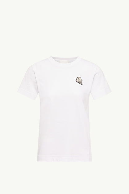 Moncler Logo Patch Cotton T-Shirt White White