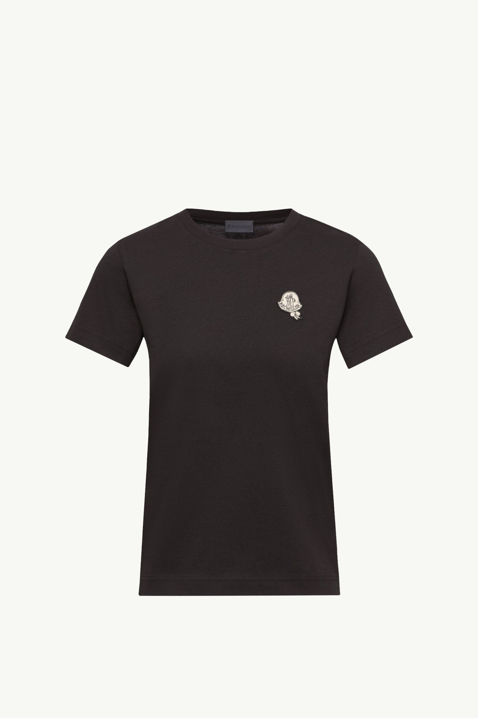 Moncler Logo Patch Cotton T-Shirt Black Black