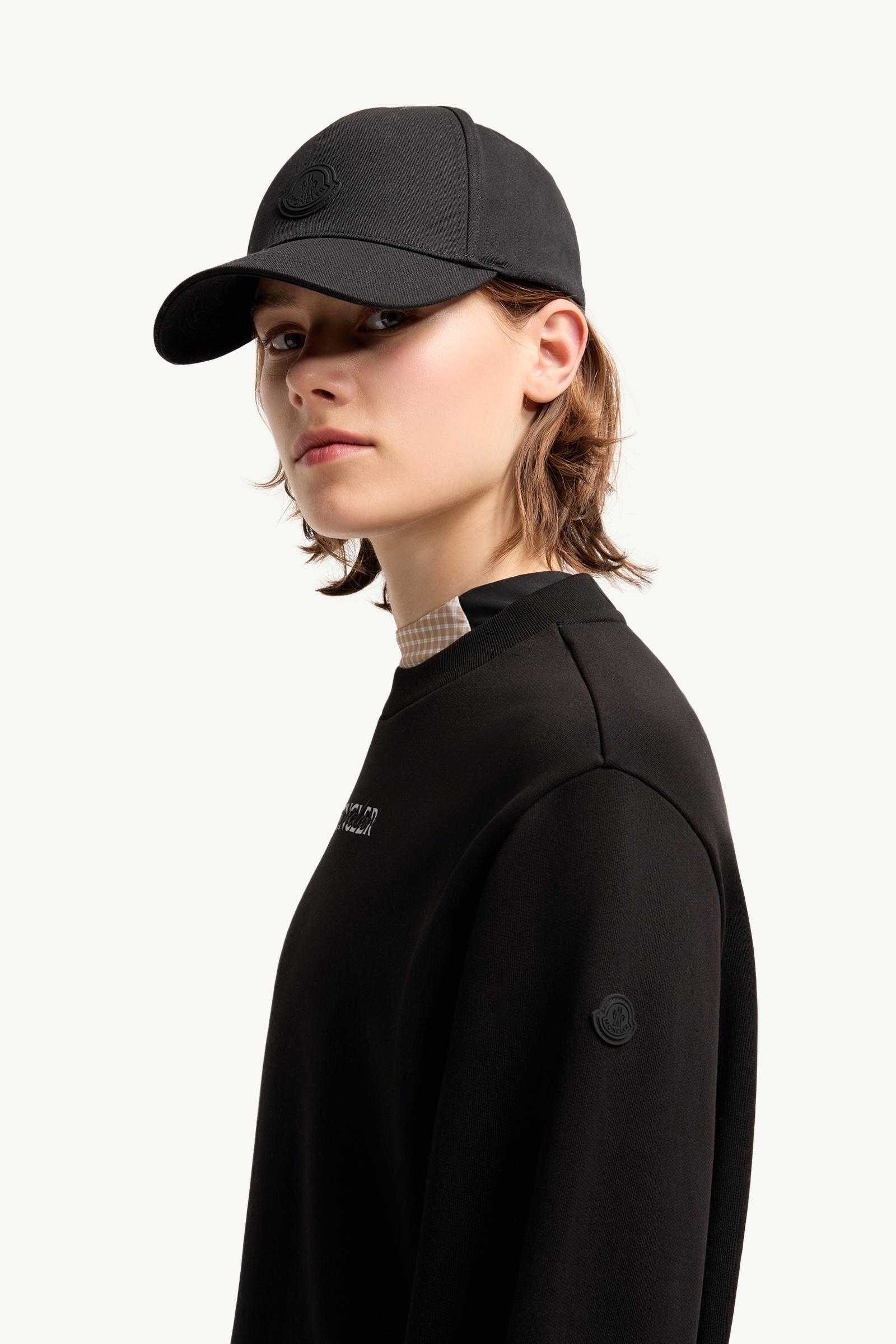 Moncler Cotton Fleece Logo Sweatshirt Black Black
