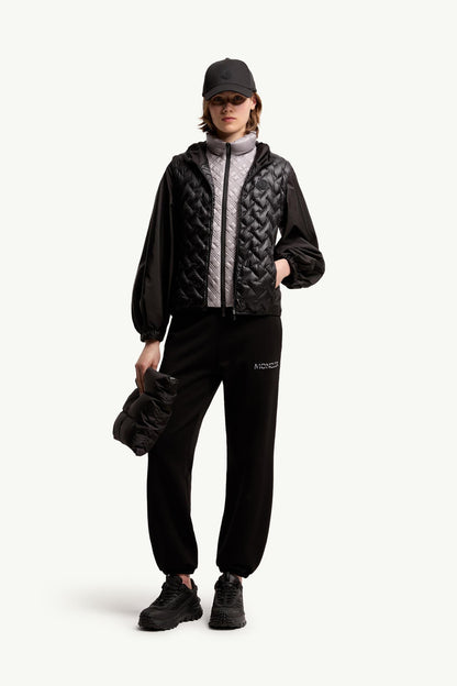 Moncler Logo Cotton Sweatpants Black Black