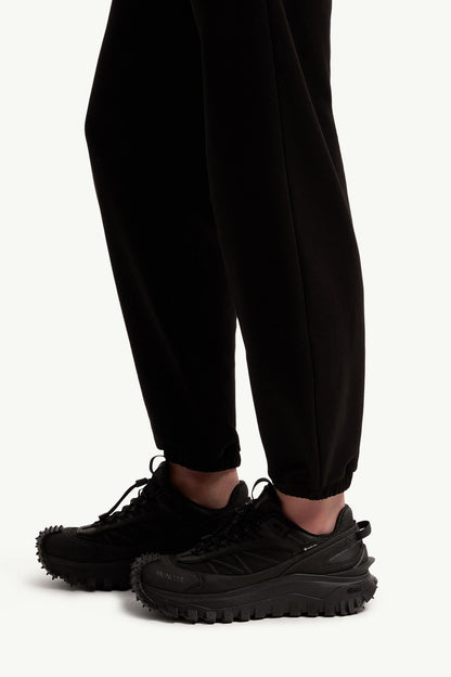 Moncler Logo Cotton Sweatpants Black Black