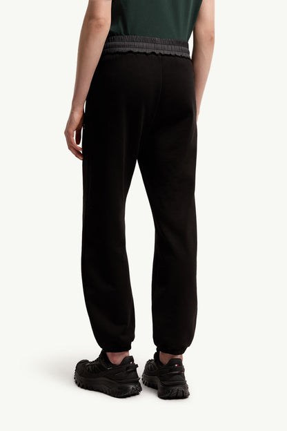 Moncler Logo Cotton Sweatpants Black Black