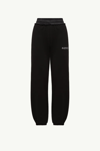 Moncler Logo Cotton Sweatpants Black Black