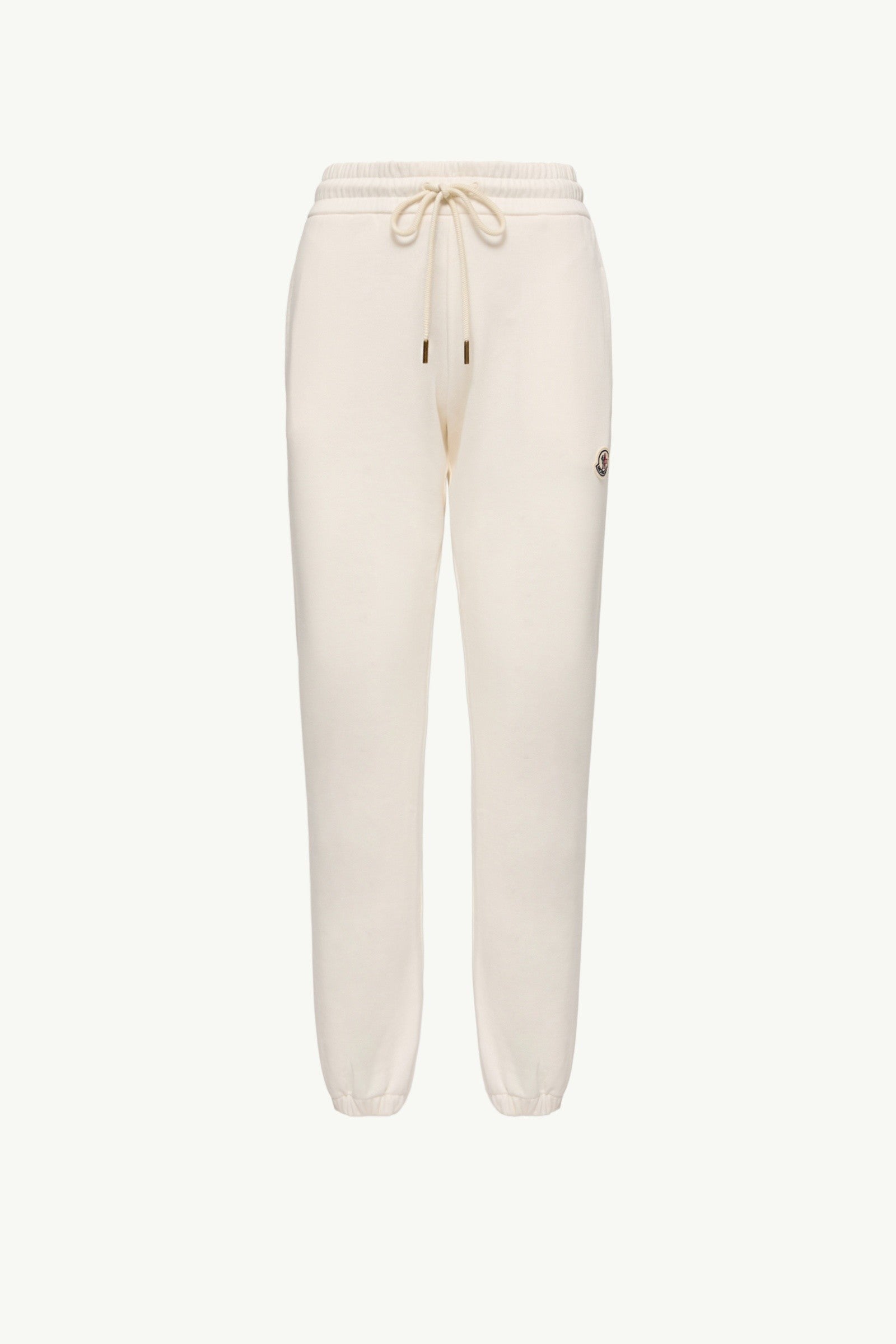 Moncler Logo Cotton Blend Fleece Sweatpants White White