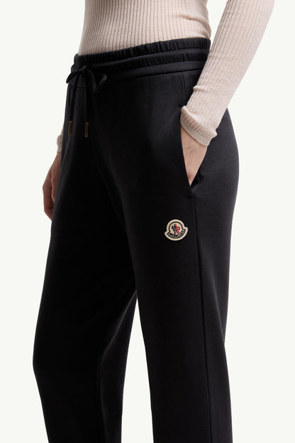 Moncler Logo Cotton Blend Fleece Sweatpants Dark Blue Dark Blue