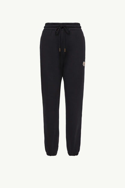 Moncler Logo Cotton Blend Fleece Sweatpants Dark Blue Dark Blue