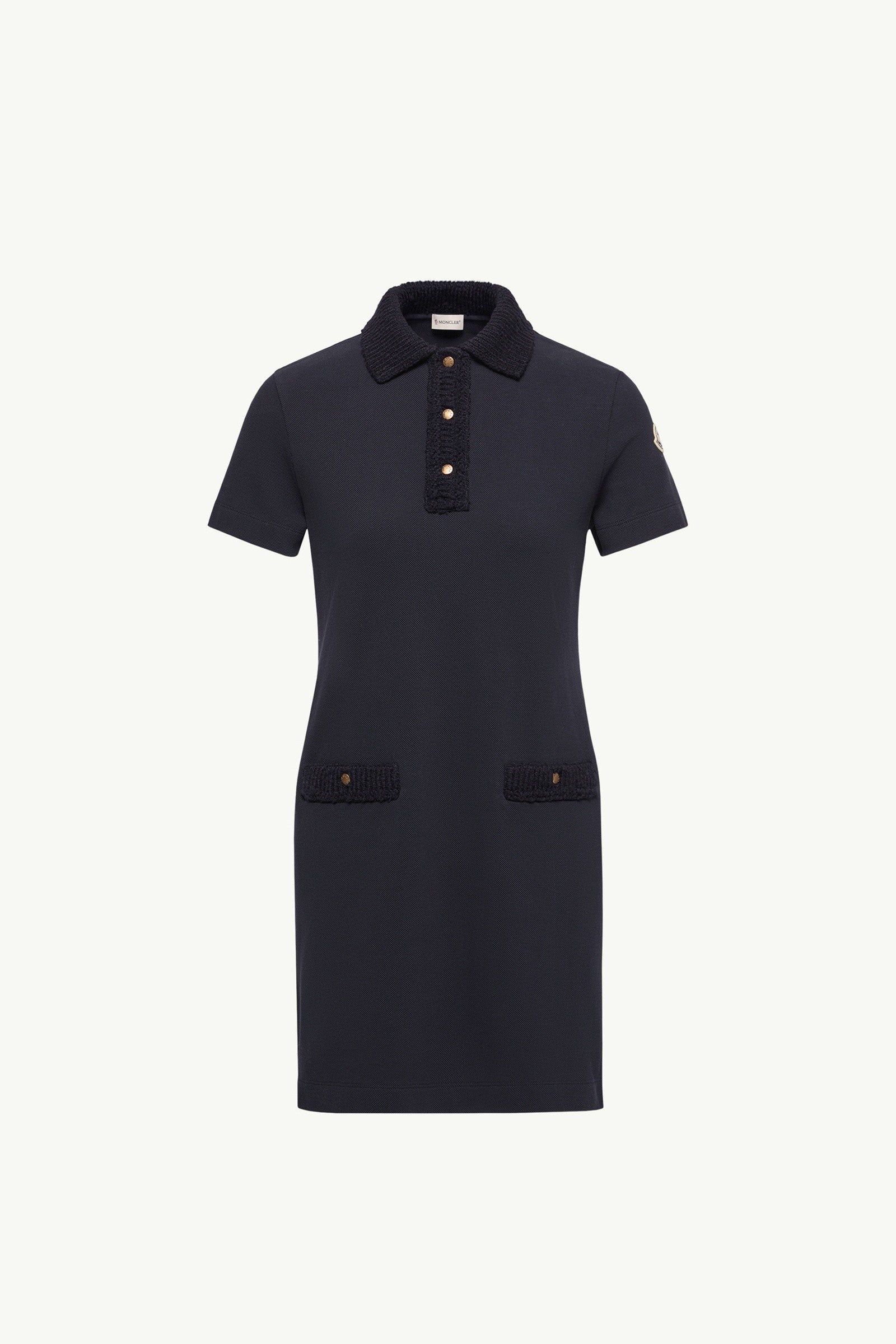 Moncler Cotton Piquet Polo Mini Dress Dark Blue Dark Blue