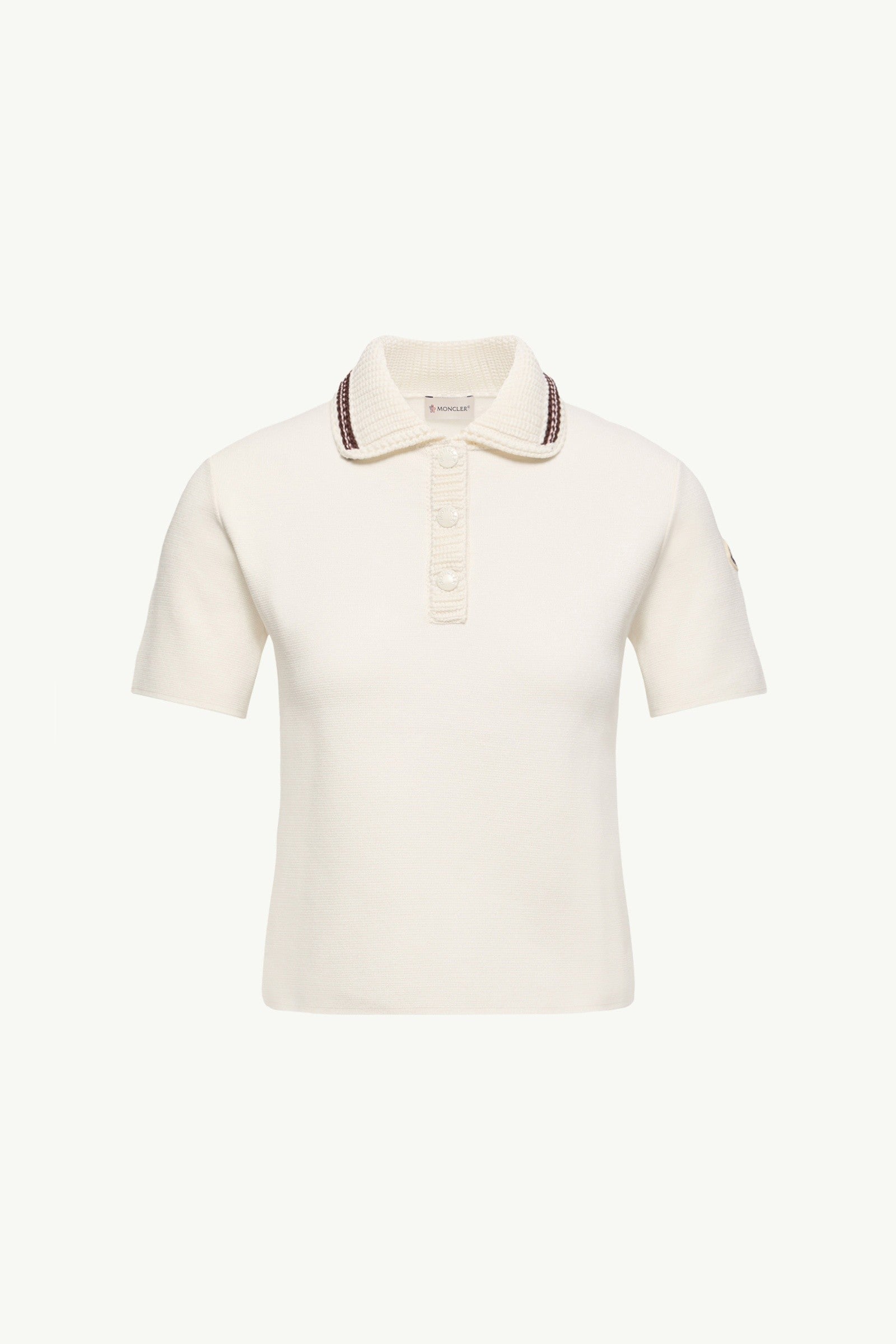 Moncler Cotton Knit Polo Shirt White White