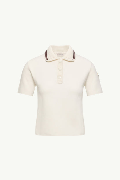 Moncler Cotton Knit Polo Shirt White White