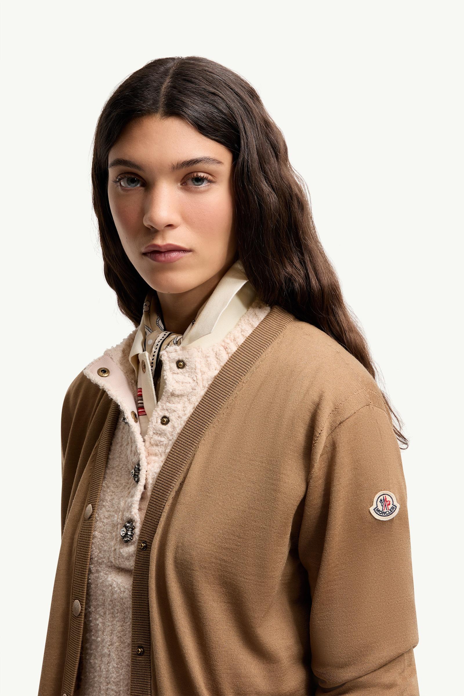 Moncler Wool Cardigan Beige Beige