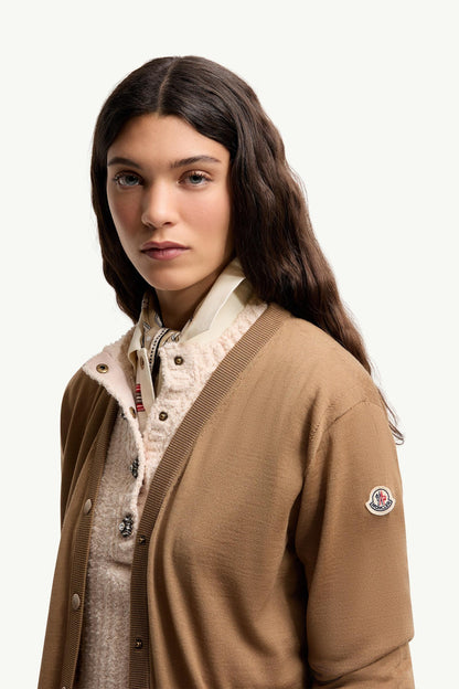 Moncler Wool Cardigan Beige Beige