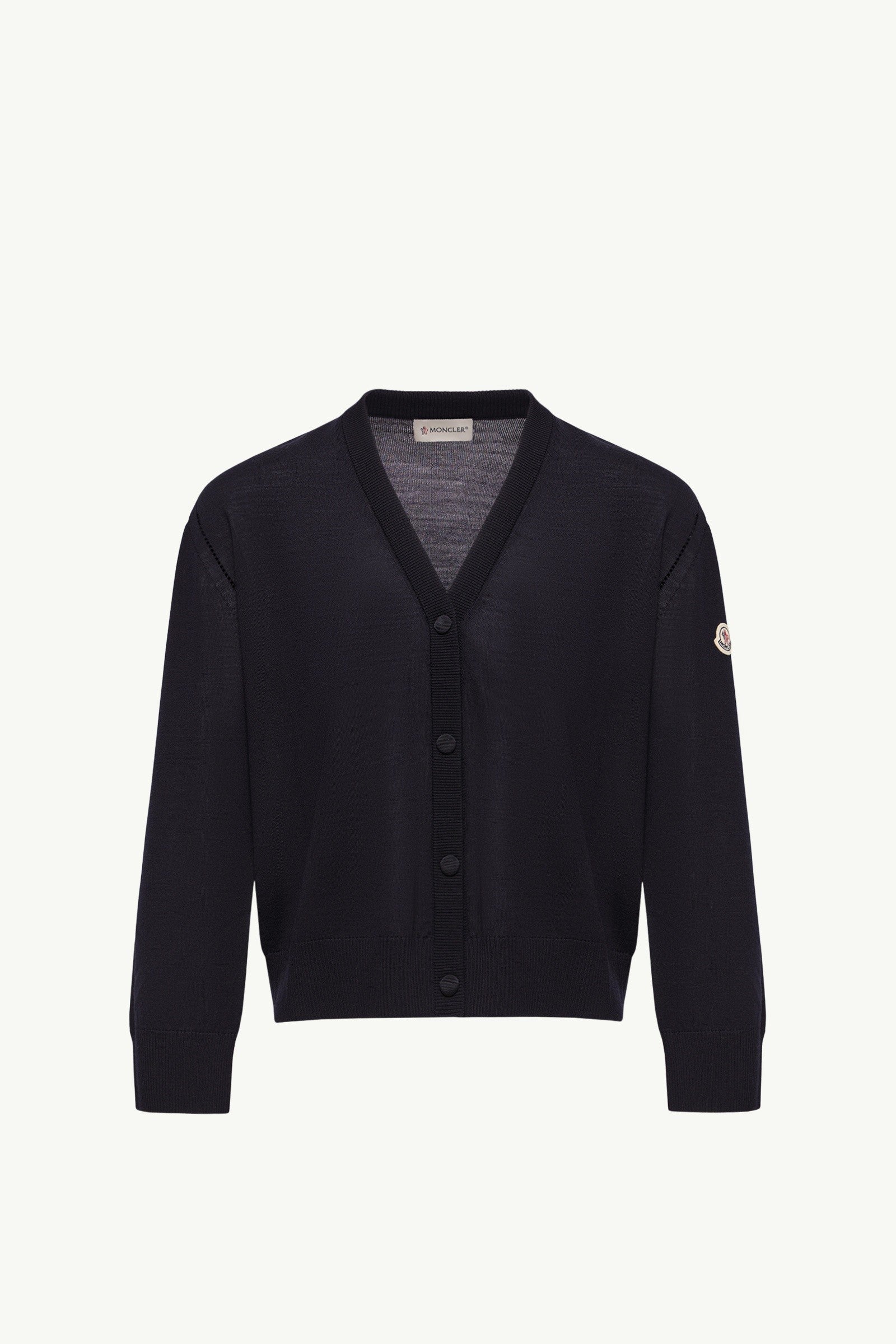 Moncler Wool Cardigan Navy Blue Navy Blue