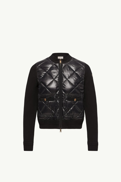 Moncler Cotton Padded Cardigan Black Black