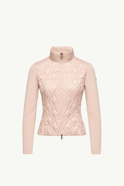 Moncler Cotton Padded Zip-Up Cardigan Pink Pink