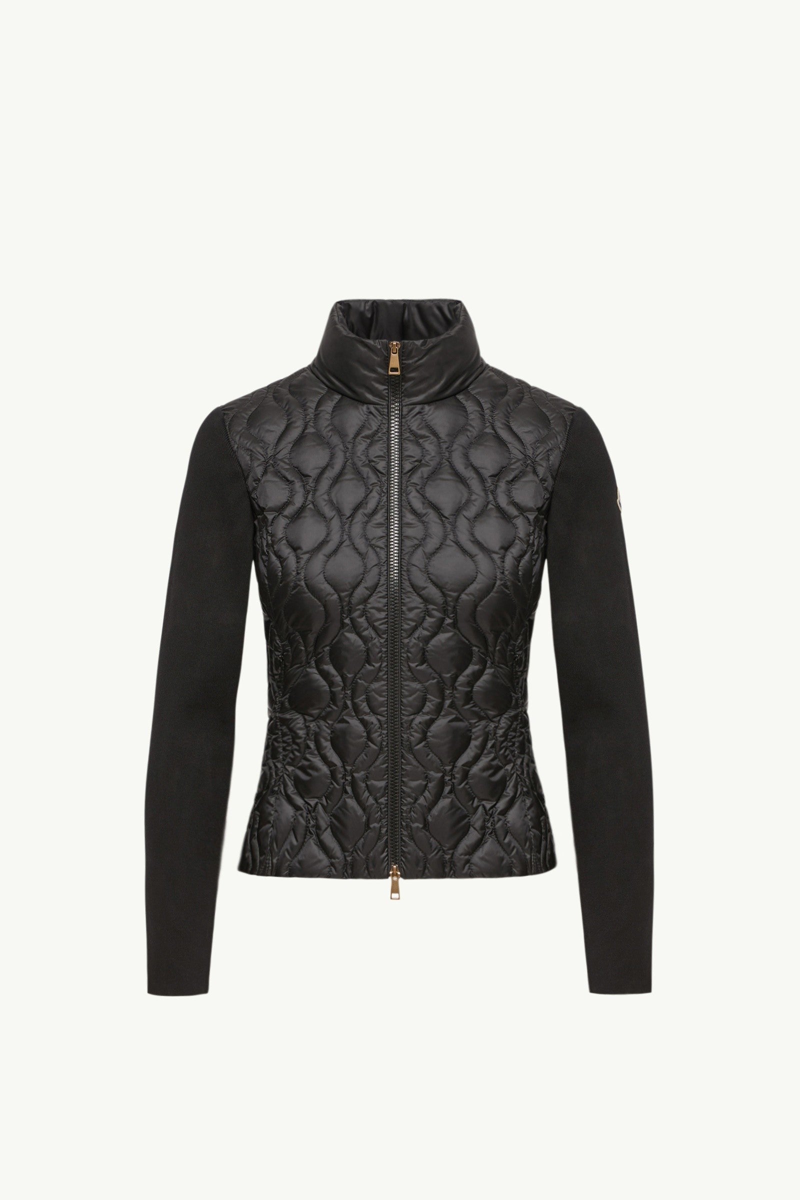 Moncler Cotton Padded Zip-Up Cardigan Black Black