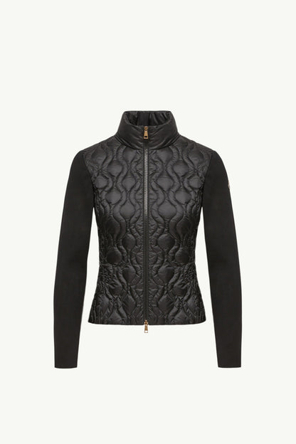 Moncler Cotton Padded Zip-Up Cardigan Black Black