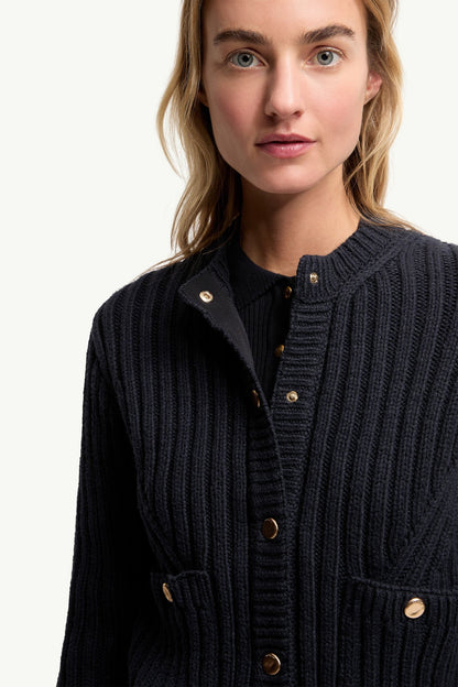 Moncler Cotton Padded Cardigan Dark Blue Dark Blue