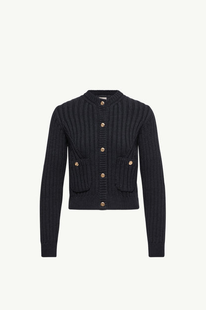 Moncler Cotton Padded Cardigan Dark Blue Dark Blue