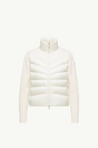 Moncler Padded Wool Zip-Up Cardigan White White