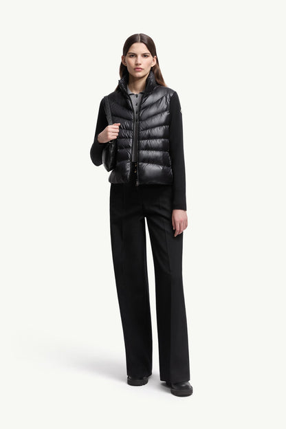 Moncler Padded Wool Zip-Up Cardigan Black Black