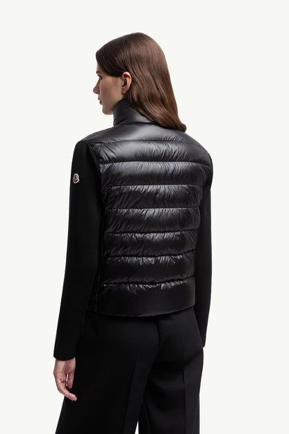Moncler Padded Wool Zip-Up Cardigan Black Black
