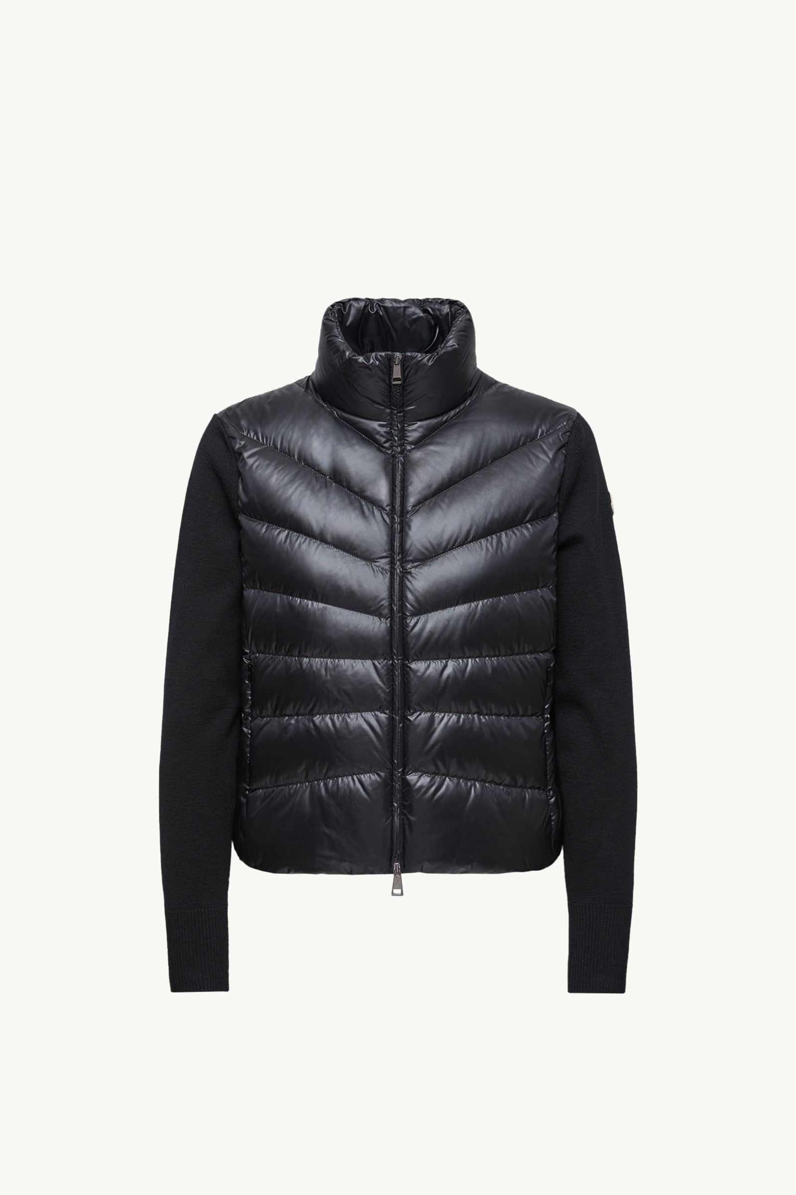 Moncler Padded Wool Zip-Up Cardigan Black Black