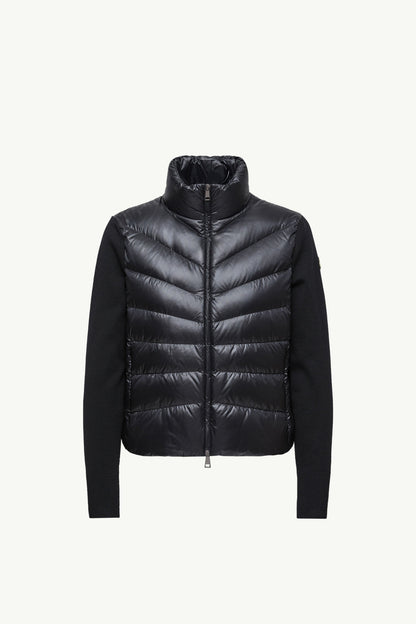 Moncler Padded Wool Zip-Up Cardigan Black Black