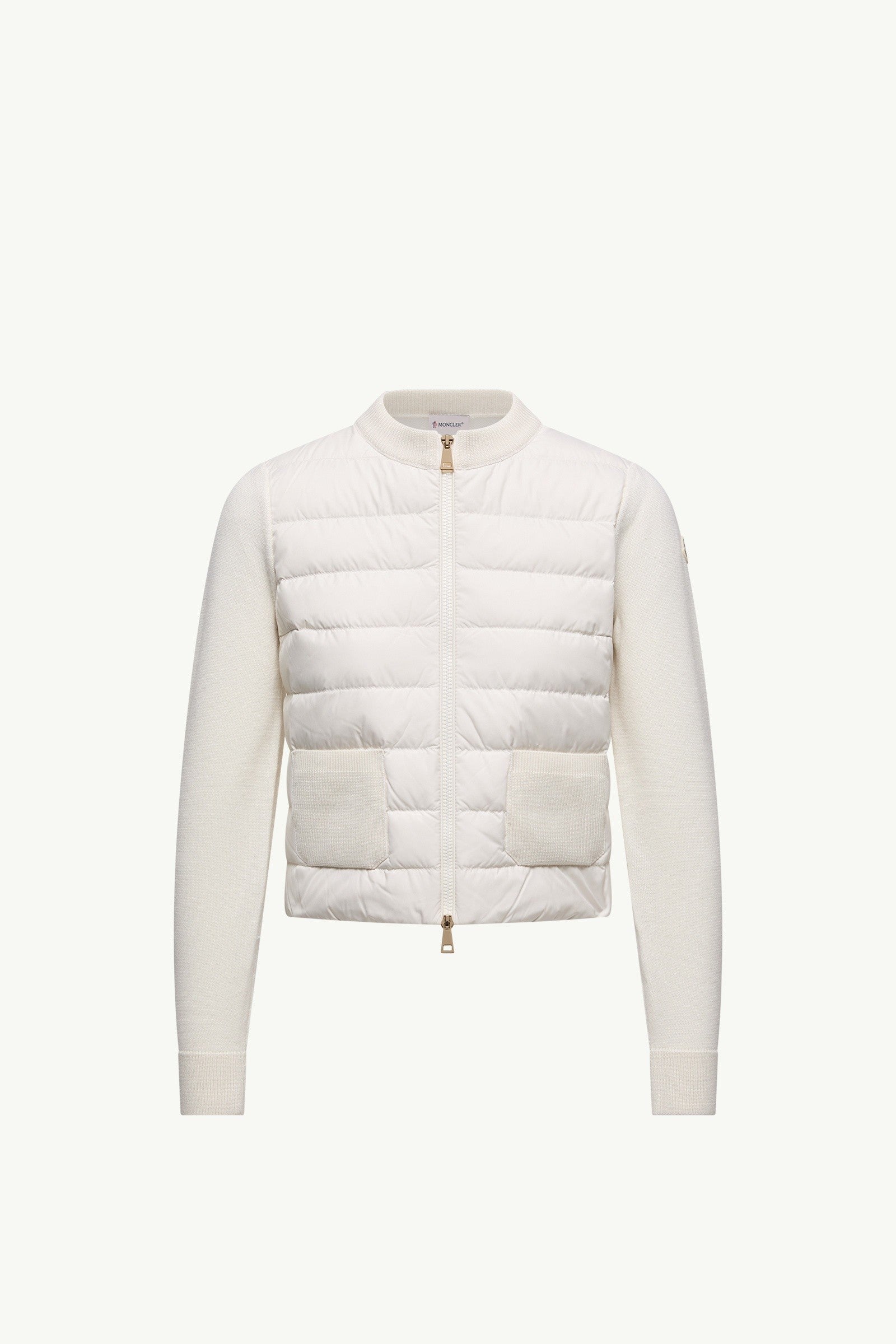 Moncler Wool Padded Zip-Up Cardigan White White