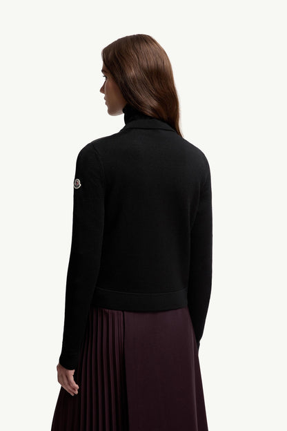 Moncler Wool Padded Zip-Up Cardigan Black Black