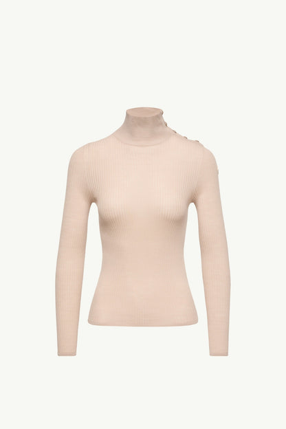 Moncler Textured Wool Sweater Light Beige Light Beige