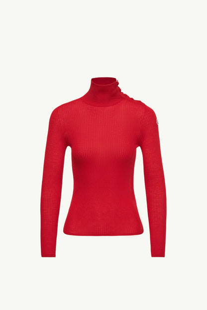 Moncler Textured Wool Sweater Red Red