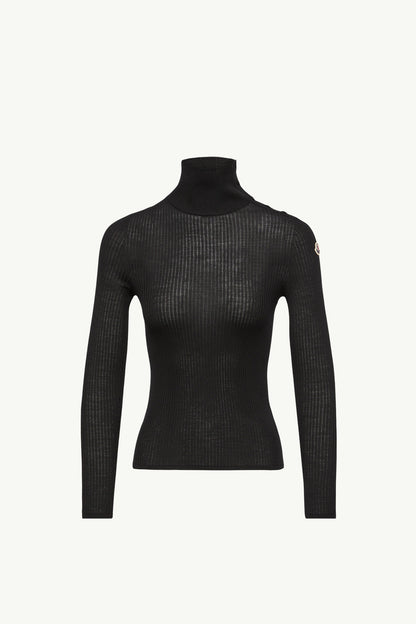 Moncler Textured Wool Sweater Black Black
