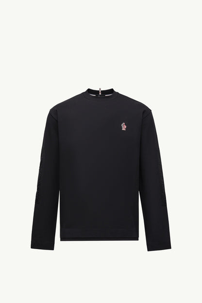 Moncler Logo Cotton Long Sleeve T-Shirt Black Black