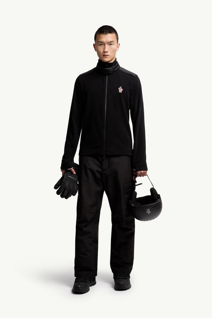 Moncler Zip-Up Turtleneck Sweatshirt Black Black