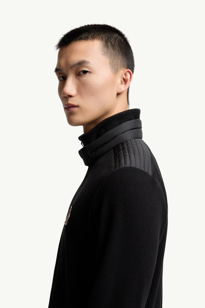 Moncler Zip-Up Turtleneck Sweatshirt Black Black