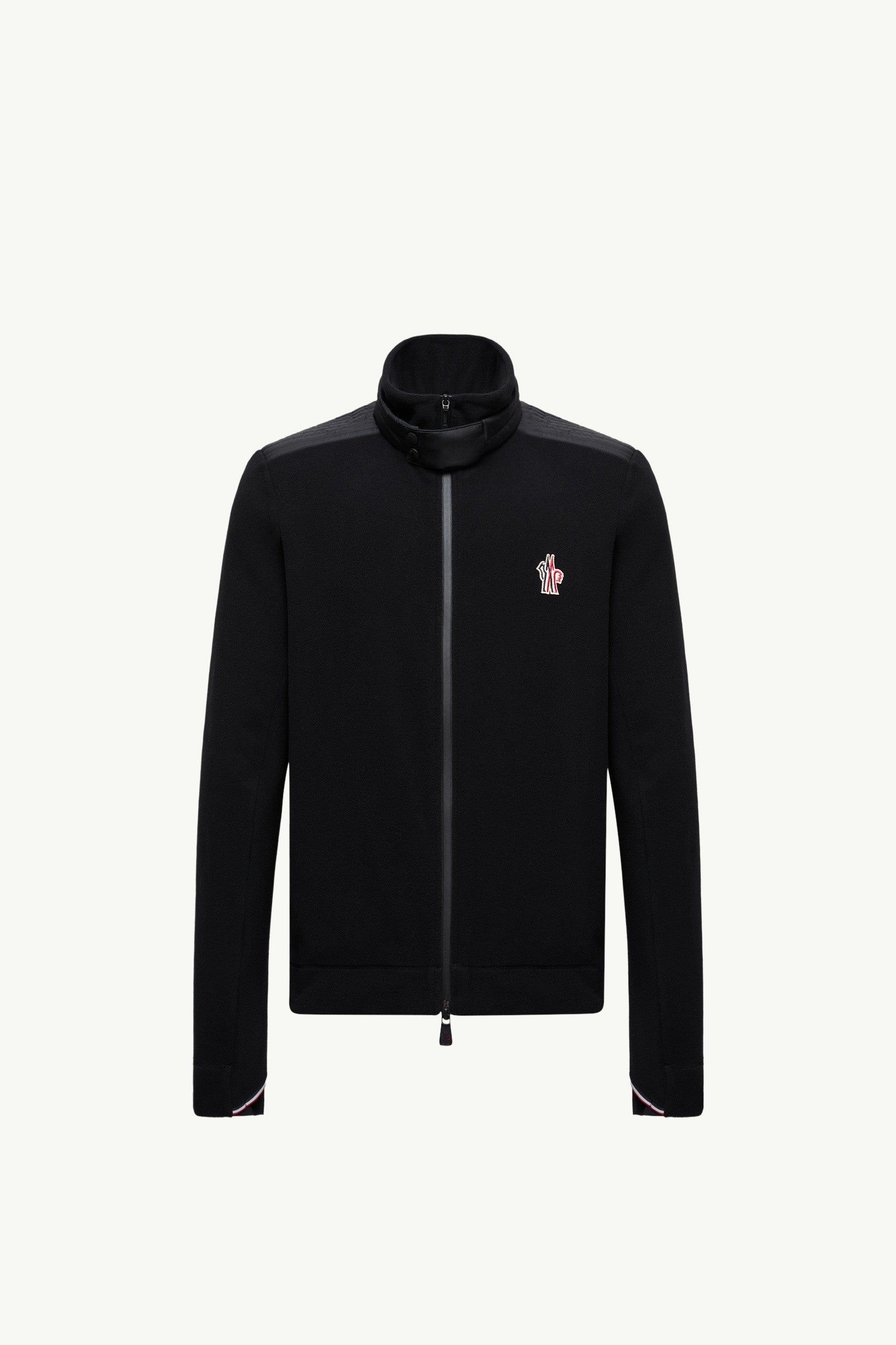 Moncler Zip-Up Turtleneck Sweatshirt Black Black
