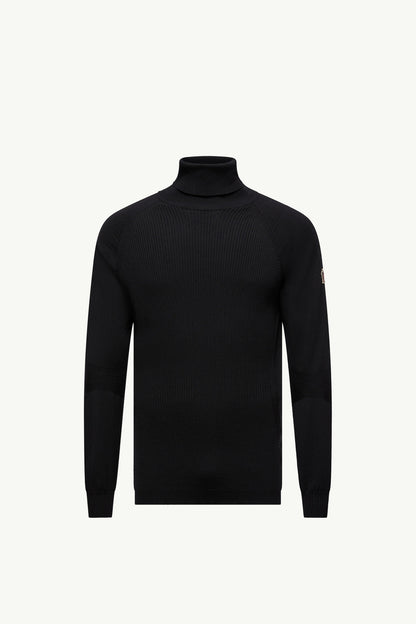 Moncler Wool Blend Turtleneck Sweater Black Black