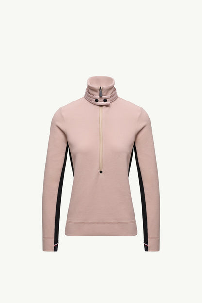 Moncler Half-Zip Turtleneck Light Pink Light Pink