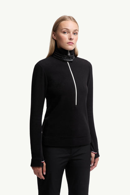 Moncler Half-Zip Turtleneck Black Black