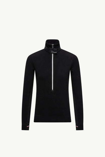 Moncler Half-Zip Turtleneck Black Black