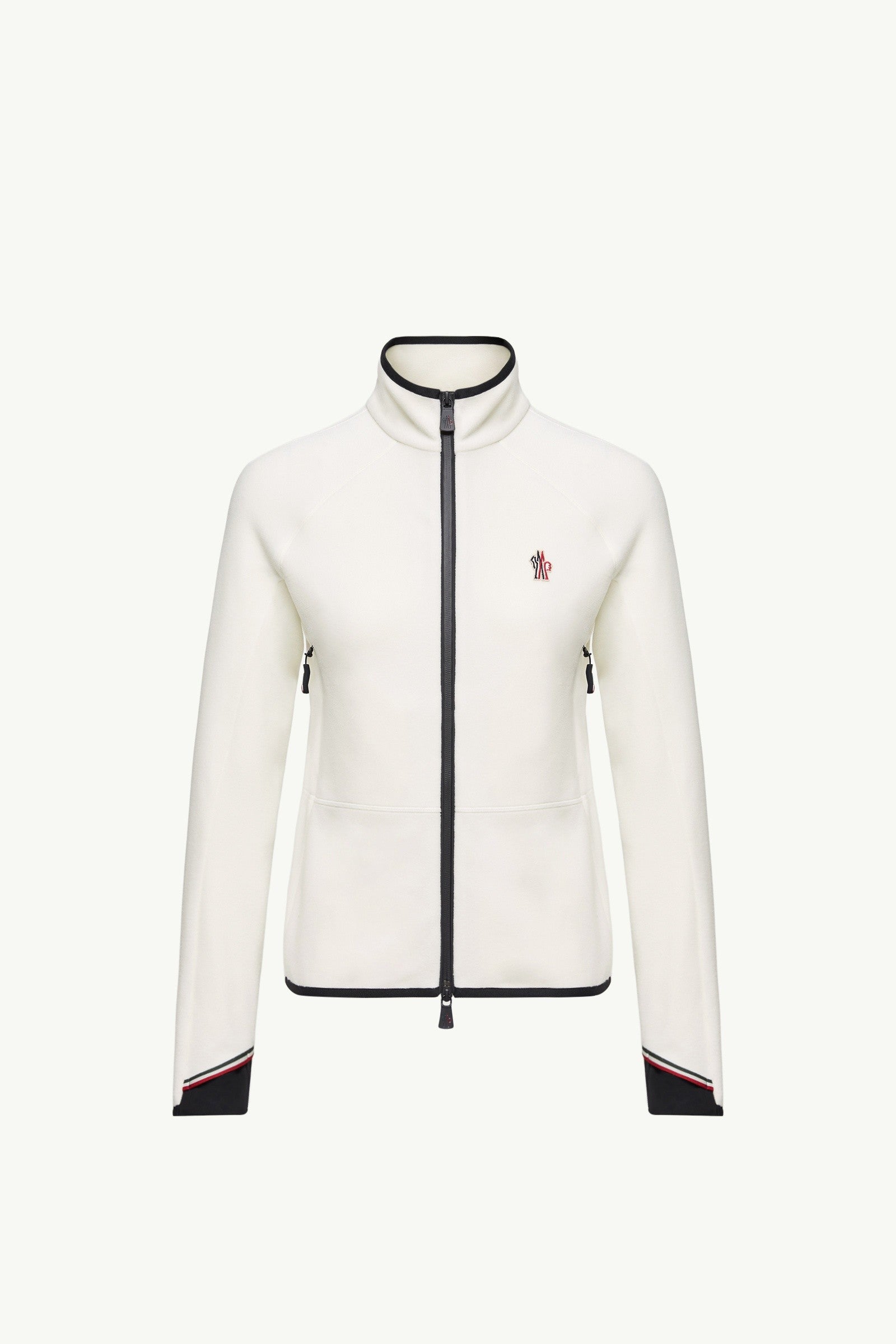 Moncler Fleece Zip-Up Sweatshirt White White