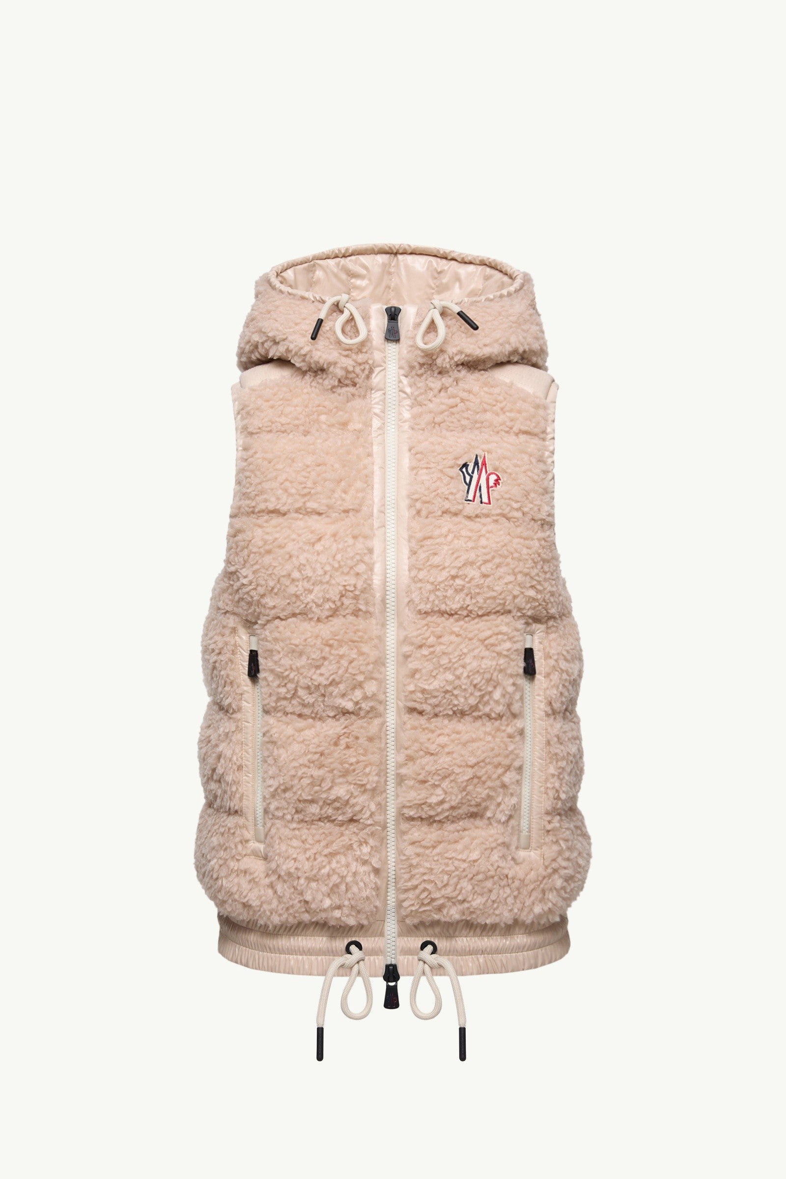 Moncler Teddy Hooded Insulated Vest Pink Pink