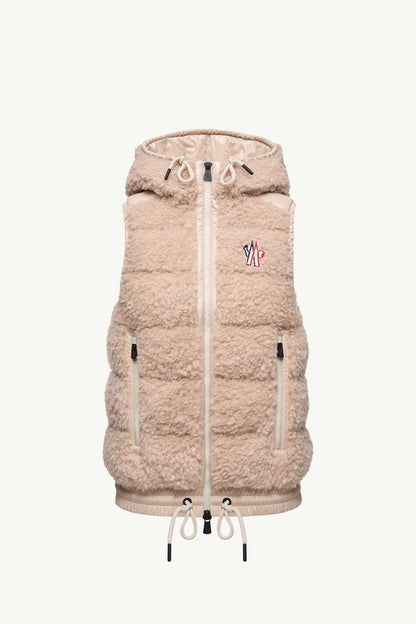 Moncler Teddy Hooded Insulated Vest Pink Pink