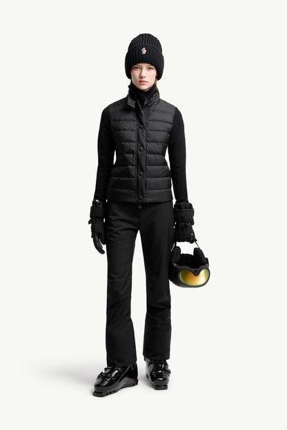 Moncler Padded Wool Blend Cardigan Black Black
