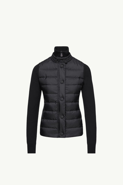 Moncler Padded Wool Blend Cardigan Black Black