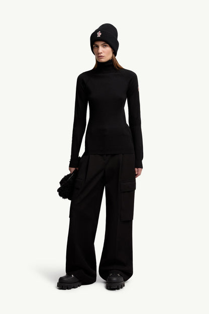 Moncler Wool Blend Turtleneck Sweater Black Black