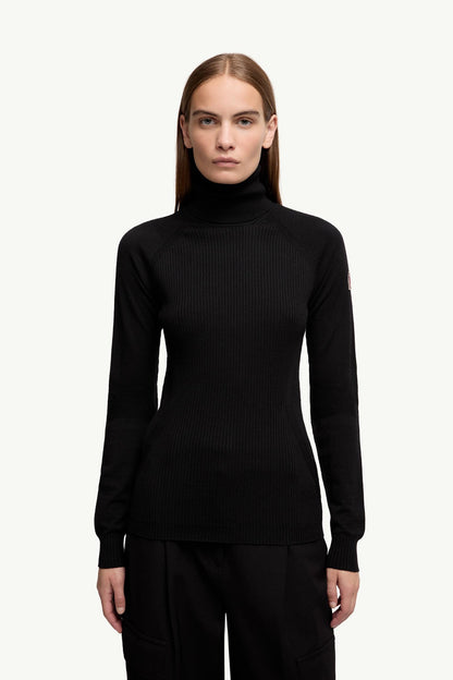 Moncler Wool Blend Turtleneck Sweater Black Black
